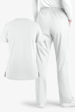 Advantage STRETCH By Butter-Soft Women's Scrub Set -Clinic Love Style AB54323 WHITE 4