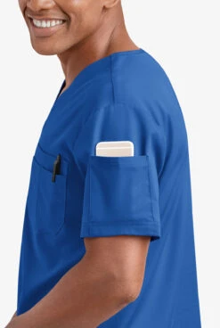 UA Advantage STRETCH Men's 4-Pocket V-Neck Scrub Top -Clinic Love Style AB799 092523 ROYAL 3
