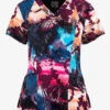 Barco One Tropical Scents Women's 4-Pocket STRETCH V-Neck Print Scrub Top