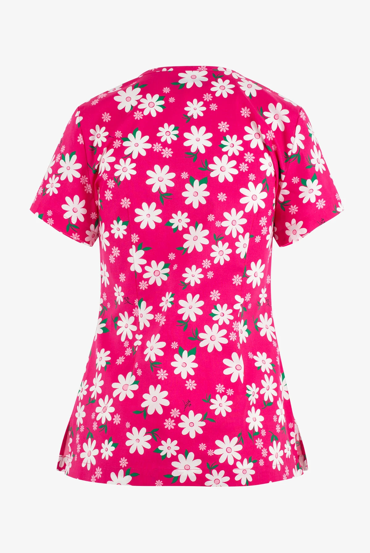 Betsey Johnson Betsy Johnson Happy Daisy Floral Women's 2-Pocket STRETCH V-Neck Print Scrub Top 2 Betsey Johnson Betsy Johnson Happy Daisy Floral Women's 2-Pocket STRETCH V-Neck Print Scrub Top - Image 2
