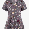 Betsey Johnson Puppy Love Women's 2-Pocket STRETCH V-Neck Print Scrub Top