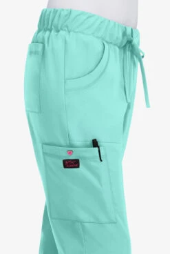 Betsey Johnson Buttercup Women's 6-Pocket STRETCH Drawstring Scrub Pants -Clinic Love Style BJ700 FRMIN 3