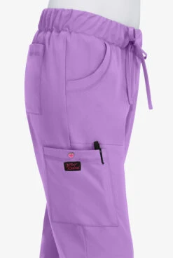 Betsey Johnson Buttercup Women's 6-Pocket STRETCH Drawstring Scrub Pants - Petite -Clinic Love Style BJ700 WISTE 3