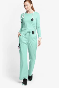 Butter-Soft Originals Women's 6-Pocket Mid Rise Flare Leg Scrub Pants -Clinic Love Style BSN1147 092523 WAMIN 4