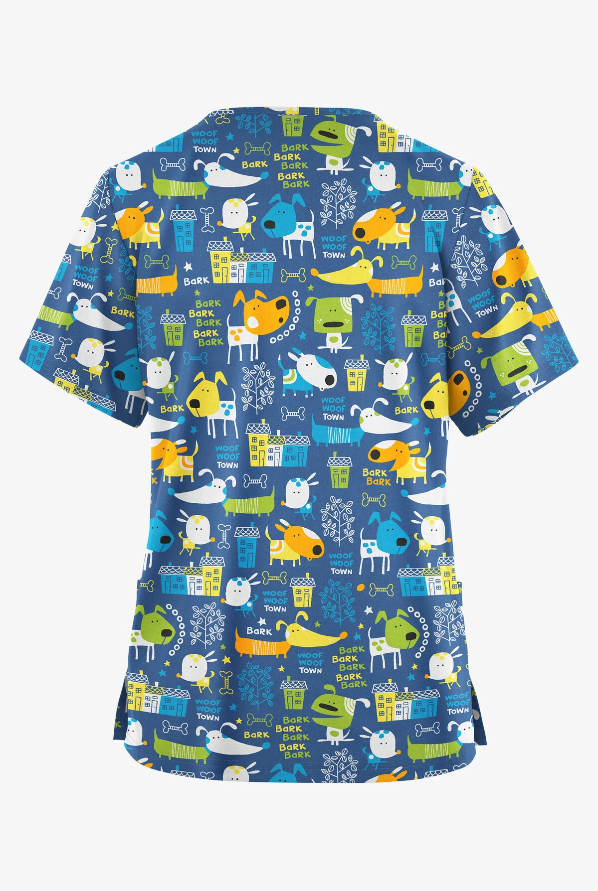 Butter-Soft Originals Bark Park Royal Women's 2-Pocket Classic Fit V-Neck Printed Scrub Top 2 Butter-Soft Originals Bark Park Royal Women's 2-Pocket Classic Fit V-Neck Printed Scrub Top - Image 2