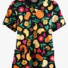 Butter-Soft Originals Fall Harvest Black Printed Women's 2-Pocket Classic Fit V-Neck Scrub Top