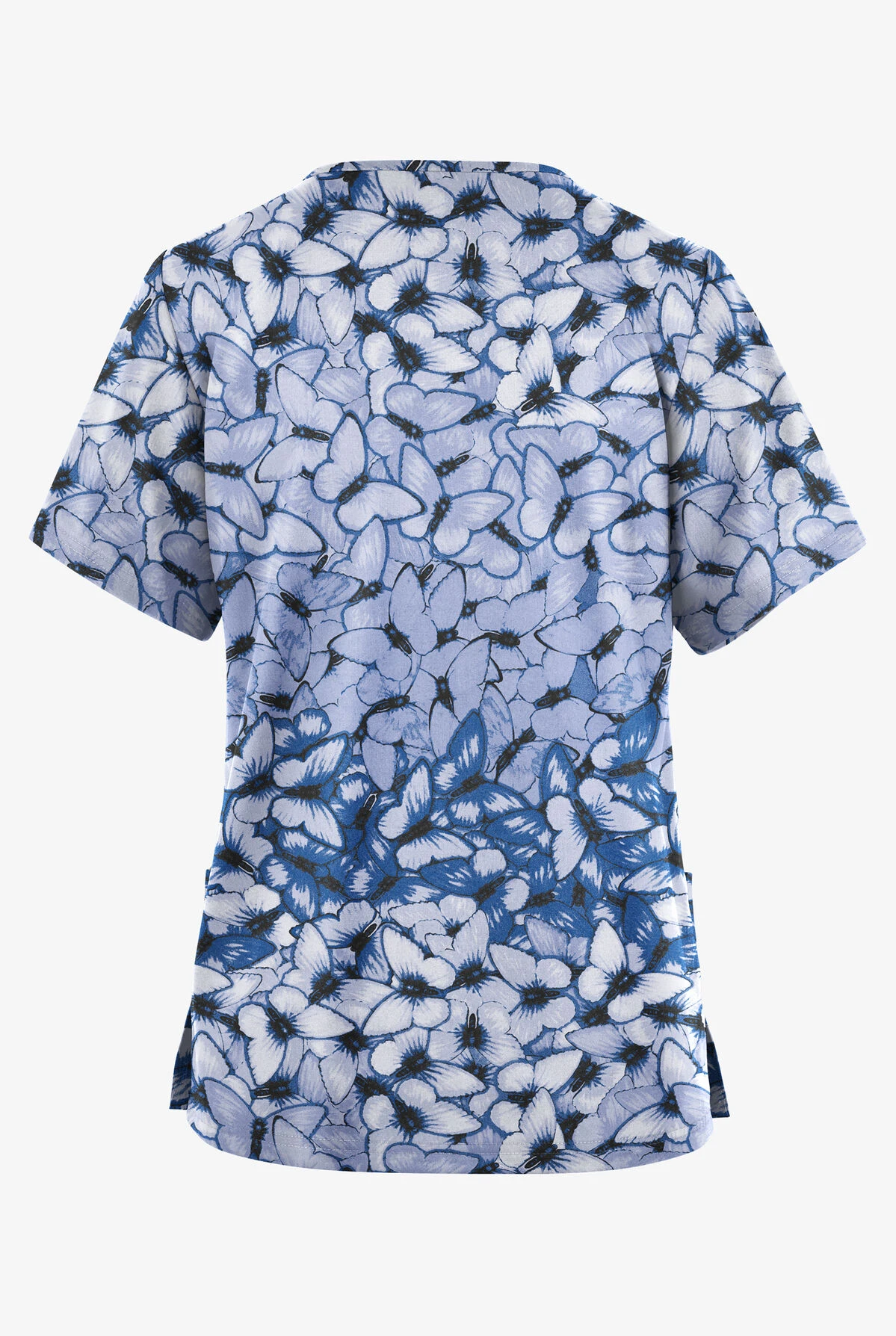 Butter-Soft Originals Garden Butterflies Ceil Women's 2-Pocket Classic Fit V-Neck Printed Scrub Top 2 Butter-Soft Originals Garden Butterflies Ceil Women's 2-Pocket Classic Fit V-Neck Printed Scrub Top - Image 2
