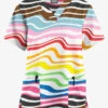 Butter-Soft Originals Wavy Stripe Women's 2-Pocket Classic Fit V-Neck Printed Scrub Top