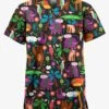 Butter-Soft Originals Jungle Party Unisex 2-Pocket V-Neck Printed Scrub Top
