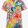 Butter-Soft Originals Rainbow Tie-Dye Unisex 2-Pocket V-Neck Printed Scrub Top