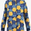 Butter-Soft Originals Sunflower Field Navy Women's 3-Pocket Warm-Up Printed Scrub Jacket
