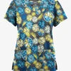 Butter-Soft Originals Citrus Slice Pewter Women's 6-Pocket Scallop Neck Printed Scrub Top 