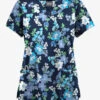 Butter-Soft Originals Florentine Floral Navy Women's 6-Pocket Scallop Neck Printed Scrub Top 