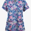 Butter-Soft Originals Tropical Garden Royal Women's 6-Pocket Scallop Neck Printed Scrub Top 