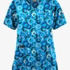 Butter-Soft Originals Groovy Geo Women's 3-Pocket Mock Wrap Raglan Sleeve Printed Scrub Top