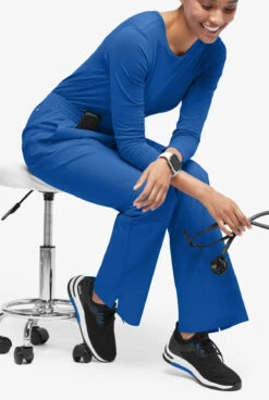 Butter-Soft Originals Women's 2-Pocket High Waist Boot Cut Scrub Pants -Clinic Love Style BSN1373 101623 ROYAL 4