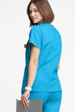 Butter-Soft Originals Women's 4-Pocket Notch Neck Scrub Top -Clinic Love Style BSN1531 101623 TURQU 3