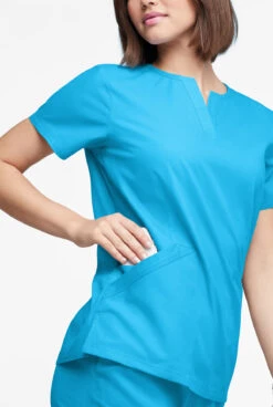 Butter-Soft Originals Women's 4-Pocket Notch Neck Scrub Top -Clinic Love Style BSN1531 101623 TURQU 4
