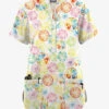 Butter-Soft Originals Citrus Slice Women's 6-Pocket Mandarin Collar Printed Scrub Top 