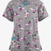 Butter-Soft Originals Playful Dachshunds Silver Women's 3-Pocket Criss Cross Printed Scrub Top