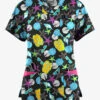 Butter-Soft Originals Walk On The Beach Women's 7-Pocket Curved V-Neck Printed Scrub Top