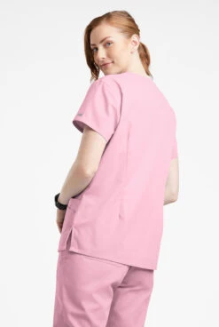 Butter-Soft Originals Women's 7-Pocket Curved V-Neck Scrub Top -Clinic Love Style BSN1638 102523 BLUSH 3
