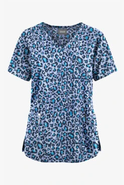 Butter-Soft Originals Jungle Mix Ceil Women's 3-Pocket Mock Wrap With Ties Printed Scrub Top