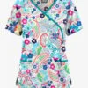 Butter-Soft Originals Royal Paisley Women's 3-Pocket Mock Wrap With Ties Printed Scrub Top