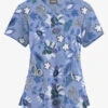 Butter-Soft Originals Imperial Jacobean Ceil Women's 4-Pocket Rounded V-Neck Printed Scrub Top 