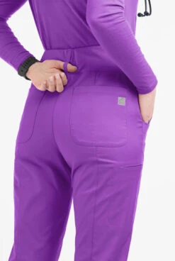 Butter-Soft STRETCH Women's 6-Pocket High Waisted Slim Leg Yoga Scrub Pants -Clinic Love Style BSS4248 102723 WIPLU 3