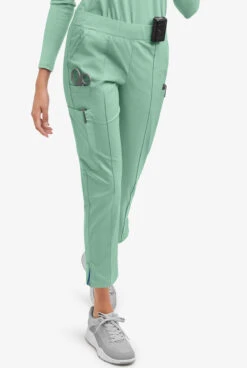 UA Butter-Soft STRETCH Women's 6-Pocket Pin-Tuck Crop Slim With Sport Trim Detail Scrub Pants - Petite