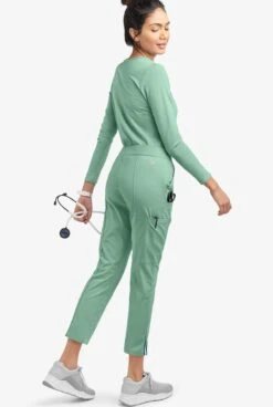 UA Butter-Soft STRETCH Women's 6-Pocket Pin-Tuck Crop Slim With Sport Trim Detail Scrub Pants - Petite -Clinic Love Style BSS573 WASIM 4