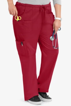 UA Butter-Soft STRETCH Women's 10-Pocket Drawstring Scrub Pants -Clinic Love Style BSS696 RUBY 5