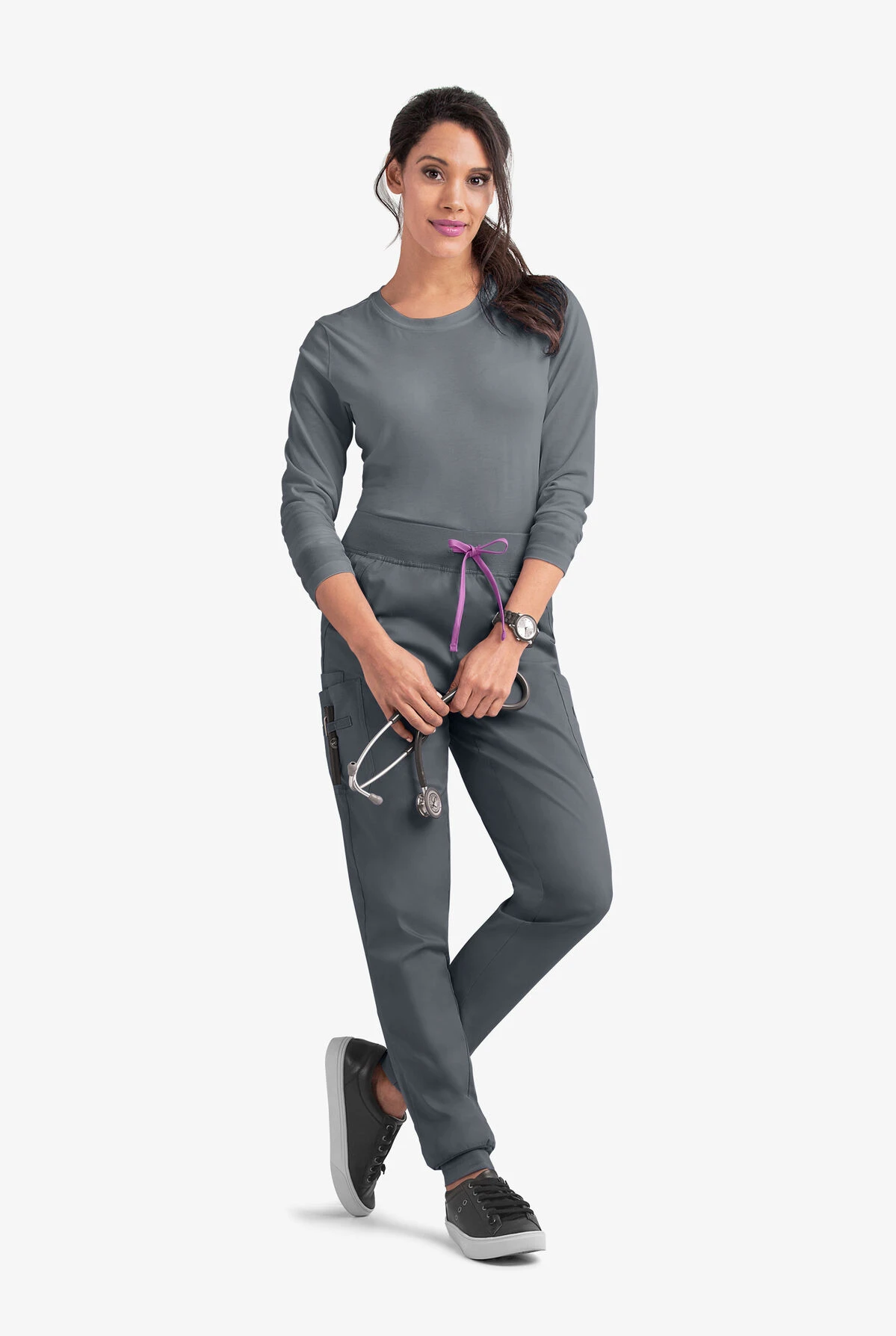 UA Butter-Soft STRETCH Women's 5-Pocket Contrast Trim Drawstring Cargo Scrub Pants 3 UA Butter-Soft STRETCH Women's 5-Pocket Contrast Trim Drawstring Cargo Scrub Pants - Image 3