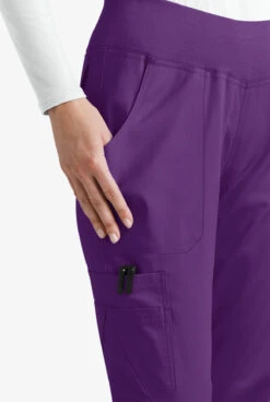 UA Butter-Soft STRETCH Women's 10-Pocket Active Yoga Scrub Pants - Tall -Clinic Love Style BSS795 EGGPL 3 HV