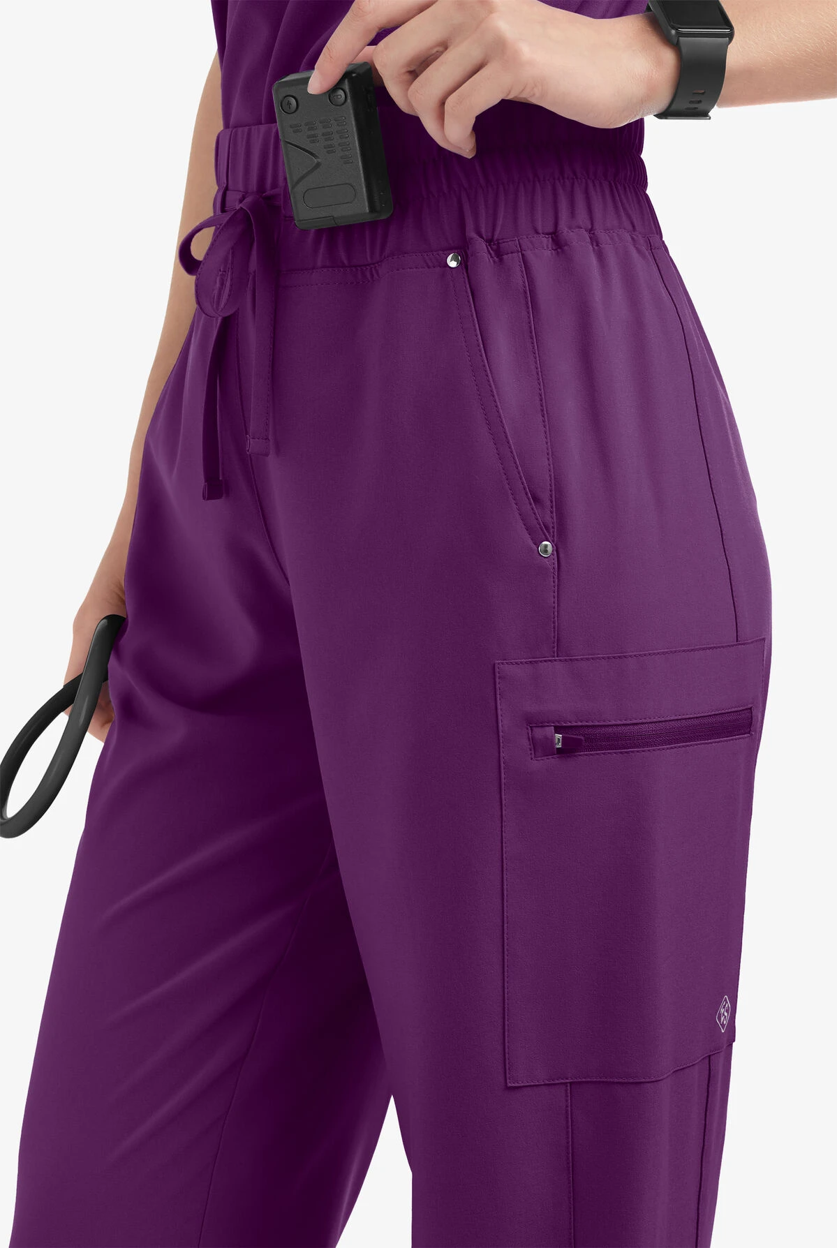 Easy STRETCH By Butter-Soft Ellie Women's 5-Pocket High Waisted Wide Leg Scrub Pants 2 Easy STRETCH By Butter-Soft Ellie Women's 5-Pocket High Waisted Wide Leg Scrub Pants - Image 2