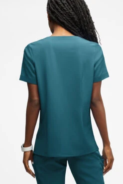 Easy STRETCH By Butter-Soft™ Women's Amber 4-Pocket Notch Neck Scrub Top -Clinic Love Style BU4234 CARIB 3