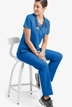 Easy STRETCH By Butter-Soft™ Nala Women's 5-Pocket Straight Leg Scrub Pants - Petite -Clinic Love Style BU469 ROYAL 4