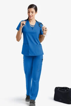 Easy STRETCH By Butter-Soft™ Nala Women's 5-Pocket Straight Leg Scrub Pants - Petite -Clinic Love Style BU469 ROYAL 5