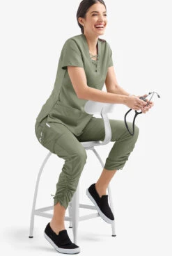 Easy STRETCH By Butter-Soft™ Halle Women's 11-Pocket Ruched Leg Jogger Scrub Pants 7 Easy STRETCH By Butter-Soft™ Halle Women's 11-Pocket Ruched Leg Jogger Scrub Pants -Clinic Love Style BU471 110723 OLLEA 4