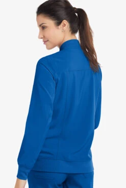 Easy STRETCH By Butter-Soft™ Kim Women's 5-Pocket Zip-Thru With Knit Rib Trim Scrub Jacket -Clinic Love Style BU487 ROYAL 4