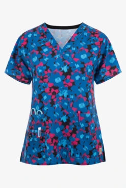 Carhartt Abstract Geo Blooms Women's 5-Pocket STRETCH V-Neck Print Scrub Top