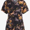 Carhartt Wild Gallop Horses Women's 5-Pocket STRETCH V-Neck Print Scrub Top
