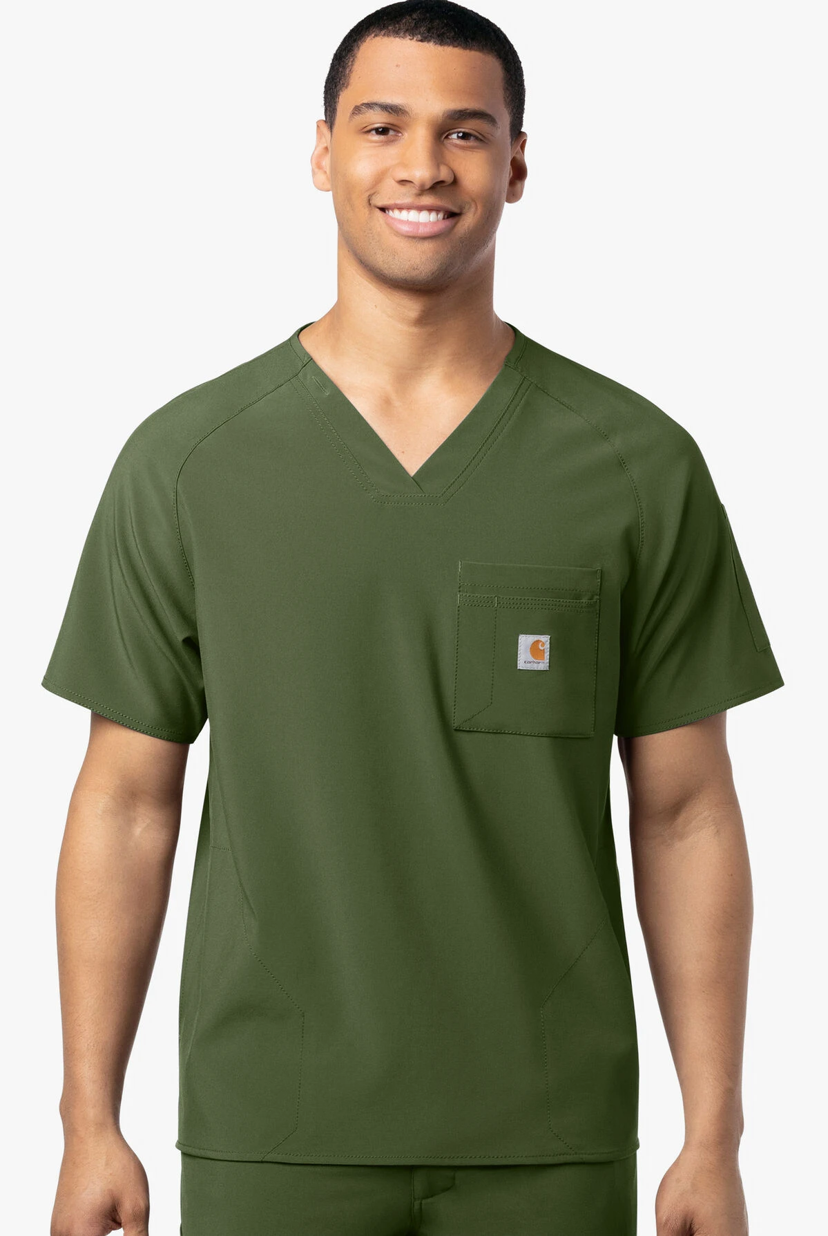 Carhartt Cross-Flex Men's 4-Pocket STRETCH V-Neck Scrub Top 2 Carhartt Cross-Flex Men's 4-Pocket STRETCH V-Neck Scrub Top - Image 2