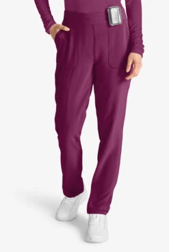 Cherokee Collection Women's 5-Pocket STRETCH Flat Front Rib-Knit Back Cargo Scrub Pants