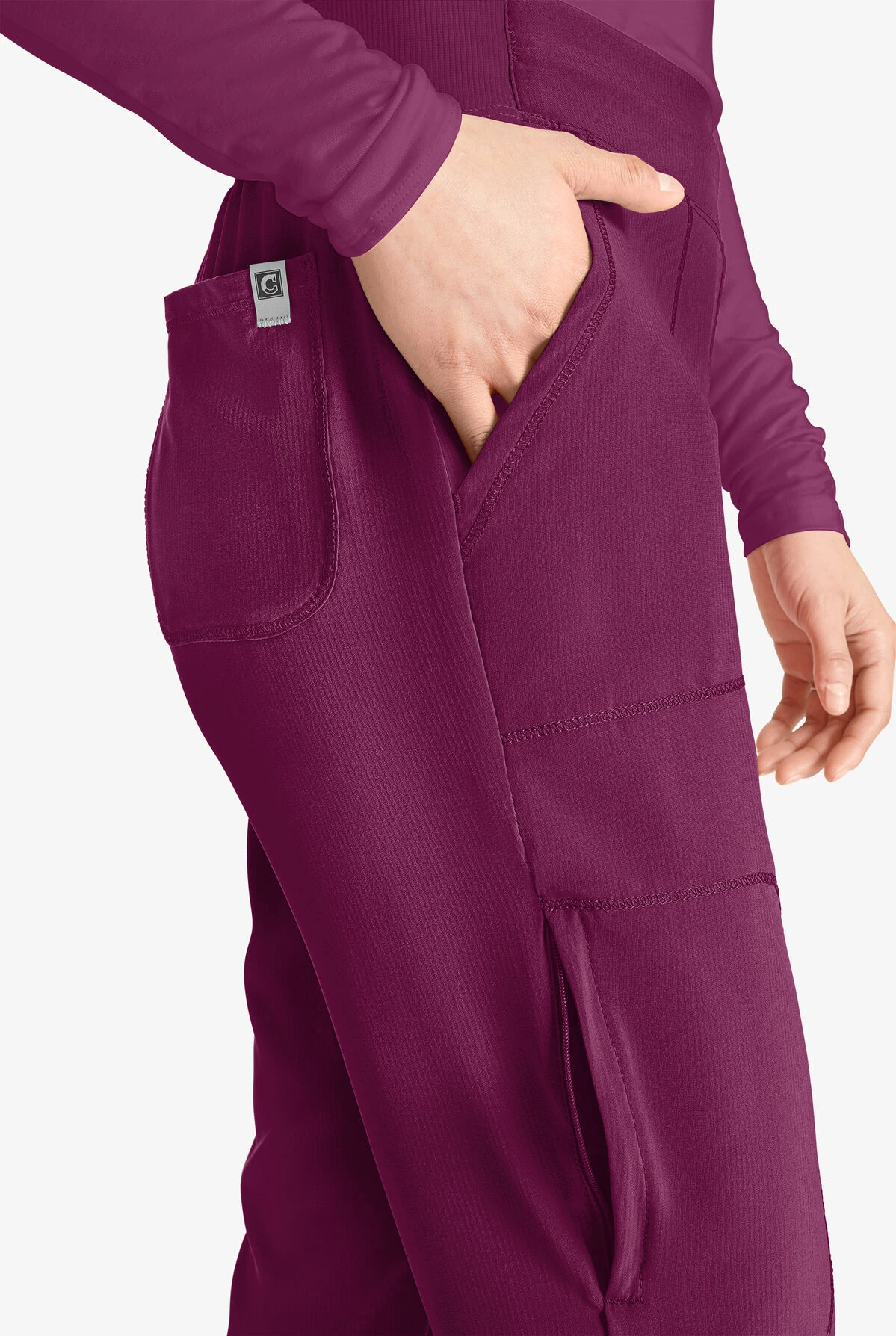 Cherokee Collection Women's 5-Pocket STRETCH Flat Front Rib-Knit Back Cargo Scrub Pants 2 Cherokee Collection Women's 5-Pocket STRETCH Flat Front Rib-Knit Back Cargo Scrub Pants - Image 2