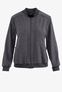 Cherokee Collection Women's 2-Pocket STRETCH Rib-Knit Collar Zip Front Scrub Jacket