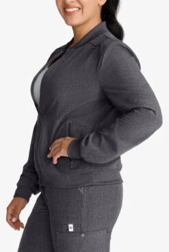 Cherokee Collection Women's 2-Pocket STRETCH Rib-Knit Collar Zip Front Scrub Jacket 6 Cherokee Collection Women's 2-Pocket STRETCH Rib-Knit Collar Zip Front Scrub Jacket -Clinic Love Style CK349 HEAPE 3 HV