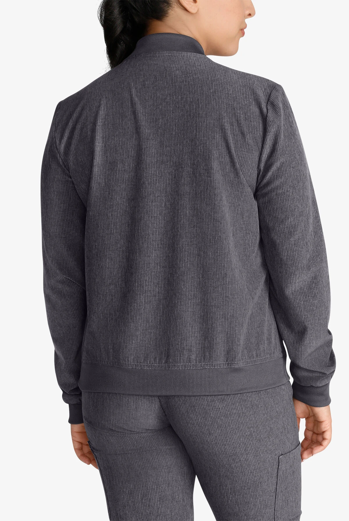 Cherokee Collection Women's 2-Pocket STRETCH Rib-Knit Collar Zip Front Scrub Jacket 4 Cherokee Collection Women's 2-Pocket STRETCH Rib-Knit Collar Zip Front Scrub Jacket - Image 4