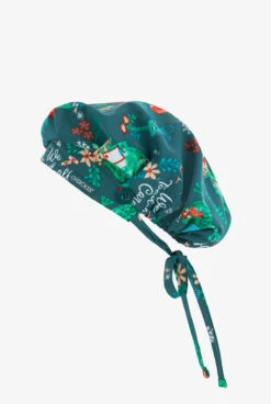 Cherokee Genuine Hoppy To Help Frogs Women's STRETCH Adjustable Tie Print Scrub Hat